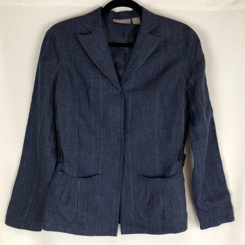 Kenar Casual Linen Jacket with Snap Closure